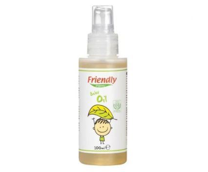 Бебешко Олио с Органично Масло от Маслина и Слънчоглед Friendly Organic 100 мл