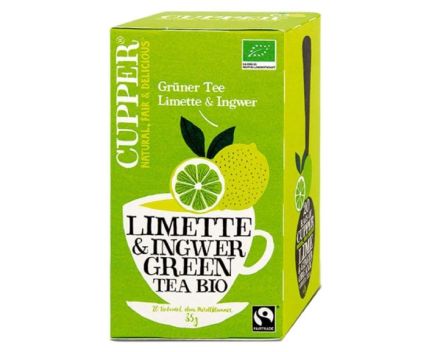 Био Зелен Чай с Лайм и Джинджифил Cupper Green Tea 20 бр 35 г