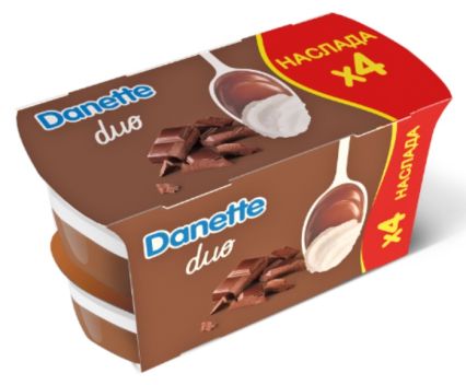 Пакет: Danette Duo Шоколад 4 бр x 115 г