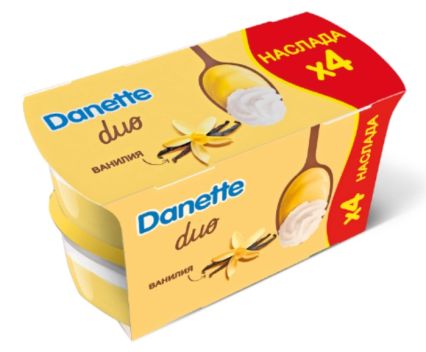 Пакет: Danette Duo Ванилия 4 бр x 115 г