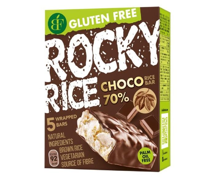 Оризово Блокче Rocky Rice 70% Какао Без Глутен 5 бр х 18 г