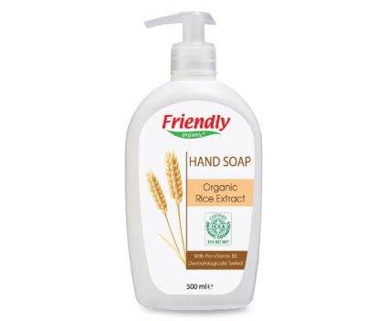 Течен Натурален Сапун за Ръце Friendly Organic с Екстракт от Органичен Ориз 500 мл