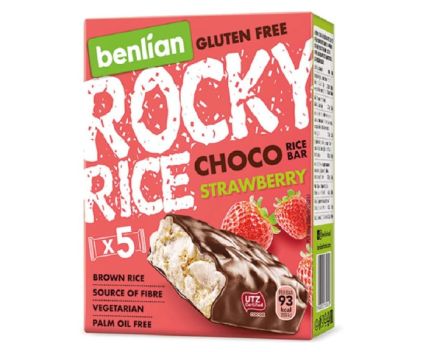 Оризово Блокче Rocky Rice Шоколад и Ягода Без Глутен 5 бр х 18 г