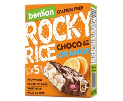 Оризово Блокче Rocky Rice Шоколад и Портокал Без Глутен 5 бр х 18 г