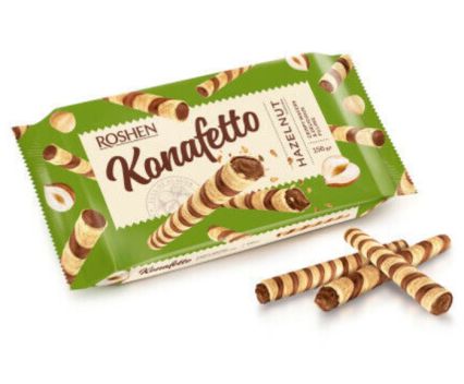 Вафлени Пури Roshen Konafetto с Лешников Крем 140 г