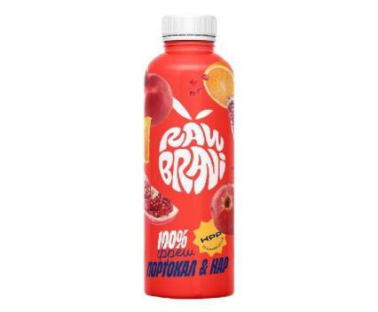 Сок 100 фреш портокал и нар без добавена захар Raw Brani 330 мл