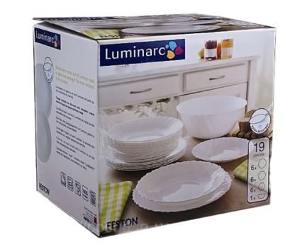Сервиз за Хранене Luminarc Feston Бял 19 Части