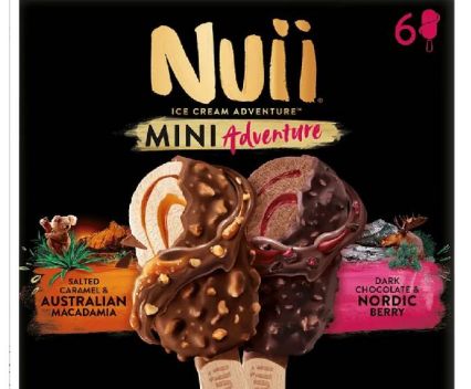 Сладолед Nuii Mini Adventure Salted Caramel & Australian Macadamia and Dark Chocolate & Nordic Berry 6 бр.