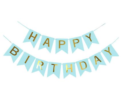  Банер Happy Birthday В Синьо