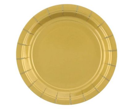 Златни картонени чинии 22 см 10 бр