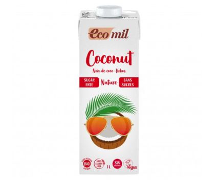 Био Кокосова Напитка EcoMil Натурална 1 л - Без Глутен, Без Захар