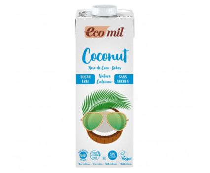 Био Кокосова Напитка EcoMil с Калций, Натурална 1 л - Без Глутен, Без Захар
