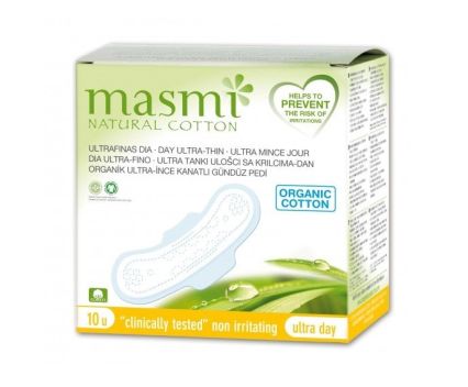 Дневни тънки дамски превръзки с крилца Masmi Natural Cotton 10бр