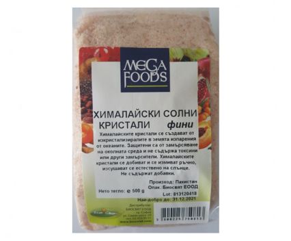 Хималайски солни кристали, фини Mega Foods 500 г
