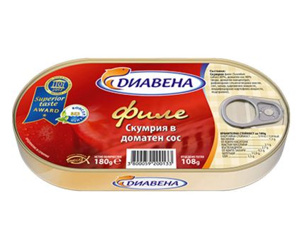 Консерва филе скумрия в доматен сос Диавена