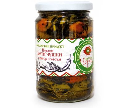 Пукани Люти Чушки Рибка с Копър и Чесън Еко Ферма Черга 300 г