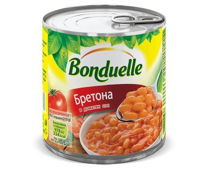 Зрял фасул в доматен сос Бретона Bonduelle 425 мл