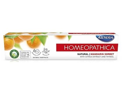 Паста за зъби Astera Homeopatica Natural мандариново сорбе 75 мл