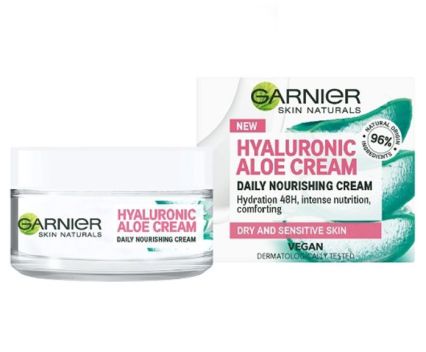 Подхранващ крем за суха и чувствителна кожа Garnier Hyaluronic Aloe Cream 50 мл