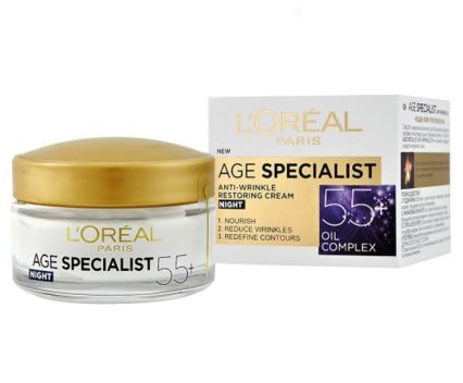 Възстановяващ нощен крем L'Oreal Age Specialist 55+ 50 мл