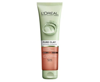 Ексфолиращ гел за лице L'Oreal Pure Clay Exfoliating Cleansing Gel 150 мл