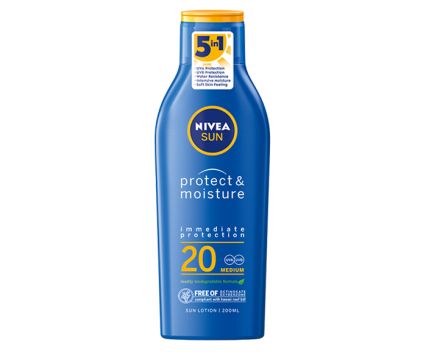 Слънцезащитен лосион Nivea Protect & Moisture SPF 20 200 мл