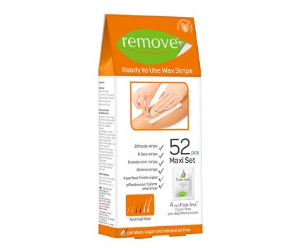 Восъчни ленти Макси комплект за нормални косми Remove 52бр