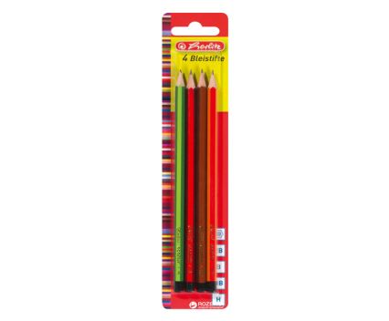 Моливи Herlitz Scolair H, HB, B, 2B 4бр