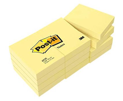 Самозалепващи листчета 38х51 Post-it 3по100бр жълти 3м
