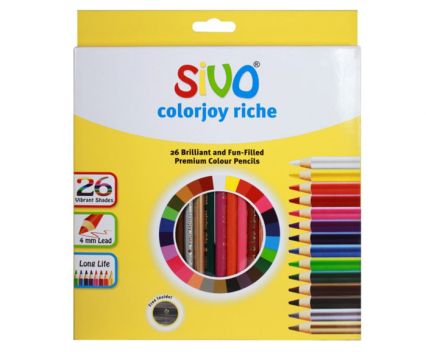 Цветни моливи Sivo 26 цвята + острилка