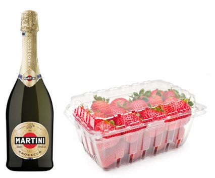 Пакет: Пенливо вино Martini Prosecco 750 мл + Ягоди 250 г