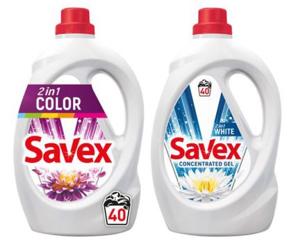 Пакет: Гел за Пране Savex White 2.2 л + Savex Color 2.2 л