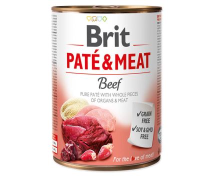 Кучешка храна пастет с говеждо Brit Pate & Meat 400 г ЗОО