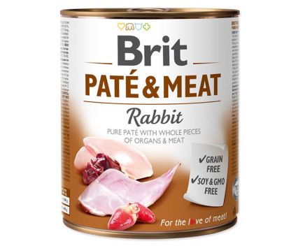 Кучешка храна пастет със заешко Brit Pate & Meat 800 г ЗОО