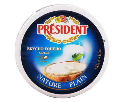 Топено Сирене Натурално President 45% 140 г