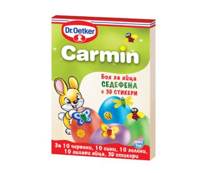 Седефена Боя за Яйца Dr. Oetker Carmin с 3D Стикери 1 бр