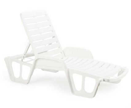 Шезлонг Progarden Lettino Fisso бял 70x192x100 см