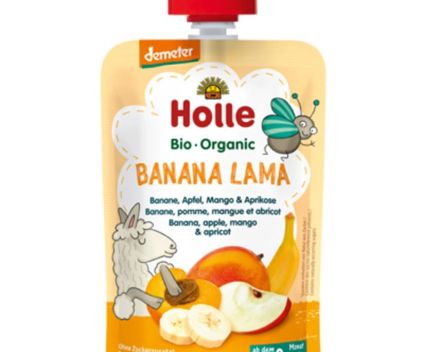 Био Пюре Банан, Ябълка, Манго, Кайсия Holle 100 г