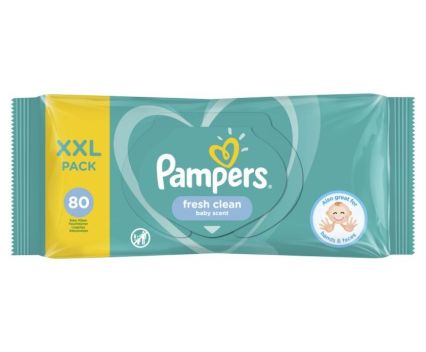 Бебешки Влажни Кърпички Pampers Fresh Clean XLL pack 80 бр