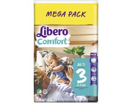Бебешки Пелени Libero Comfort (3) 5-9 кг Mega Pack 86 бр