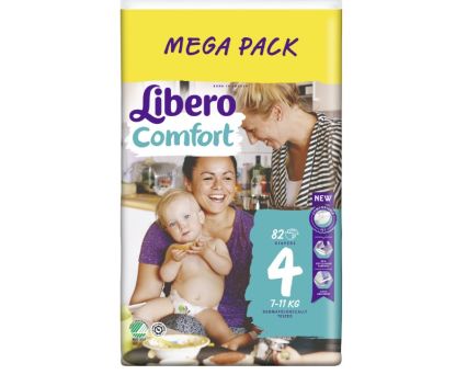 Бебешки Пелени Libero Comfort (4) 7-11 кг Mega pack 82 бр