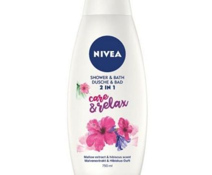 Душ гел и пяна за вана Nivea 2in1 Care & Relax 750 мл