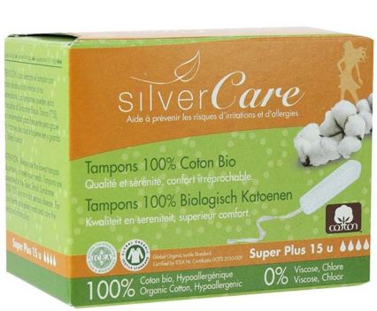 Дамски Тампони с Органичен Памук Silver Care Super Plus 15 бр