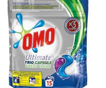 Капсули за пране OMO Ultimate trio fresh 15 бр