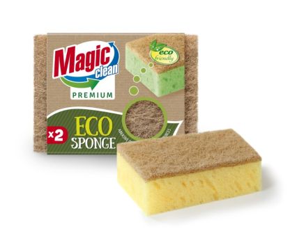 Домакинска Гъба Magic clean Premium ECO с Натурална Фибра 2 бр