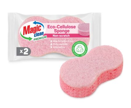 Домакинска Целулозна Гъба Magic Clean Premium за Деликатни Повърхности 2 бр