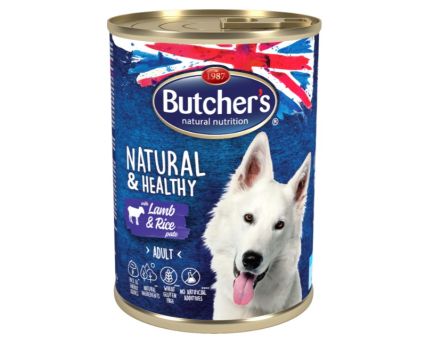 Храна за Куче Butcher's Natural & Healthy Dog Пастет с Агнешко и Ориз 390 г