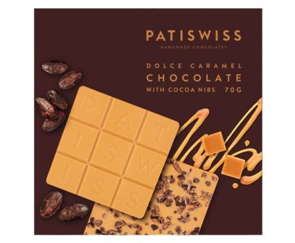 Бял Шоколад с Карамел и Какаови Зърна PatiSwiss 70 г