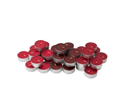 Ароматизирани чаени свещи - червени, горски плодове 30бр 38 мм