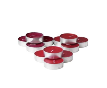 Ароматизирани чаени свещи - червени, горски плодове 12бр 59 мм